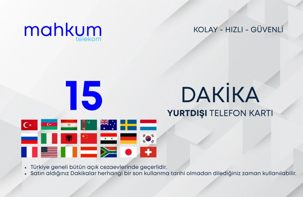 Yurtdışı 15 dakika paketi