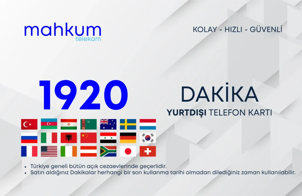 Yurtdışı 1920 dakika paketi